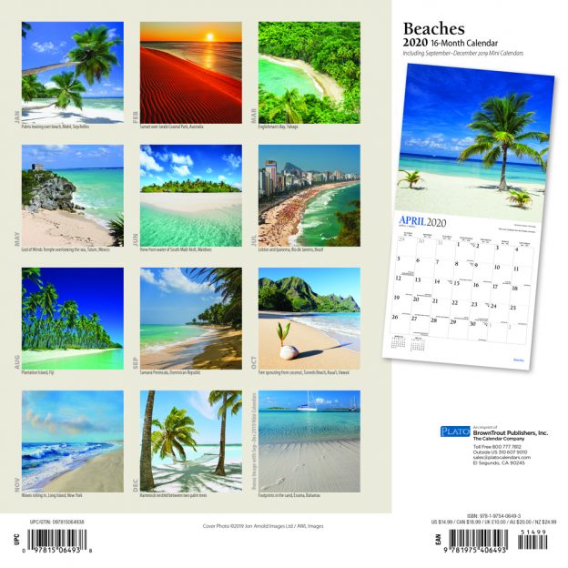 Beaches 2020 Square Wall Calendar By Plato Plato Calendars