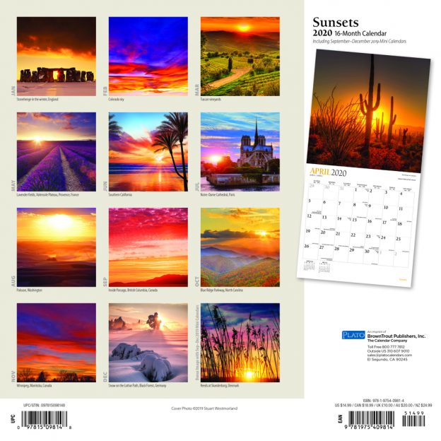 Sunsets Square Wall Calendar By Plato Plato Calendars