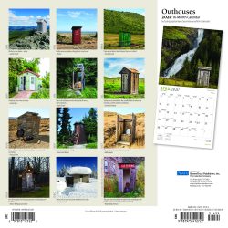 Outhouses 2020 12 x 12 Inch Monthly Square Wall Calendar with Foil Stamped Cover by Plato, Toilette Latrine Bog Humor