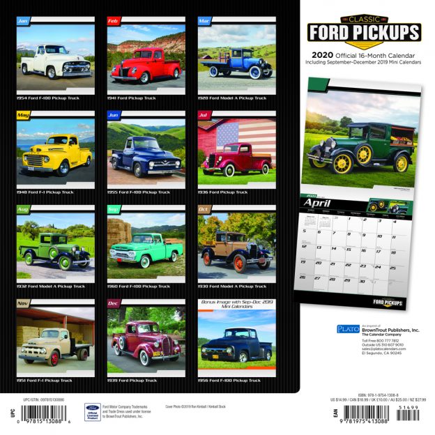 Classic Ford Pickups 2020 Square Wall Calendar by Plato Plato Calendars