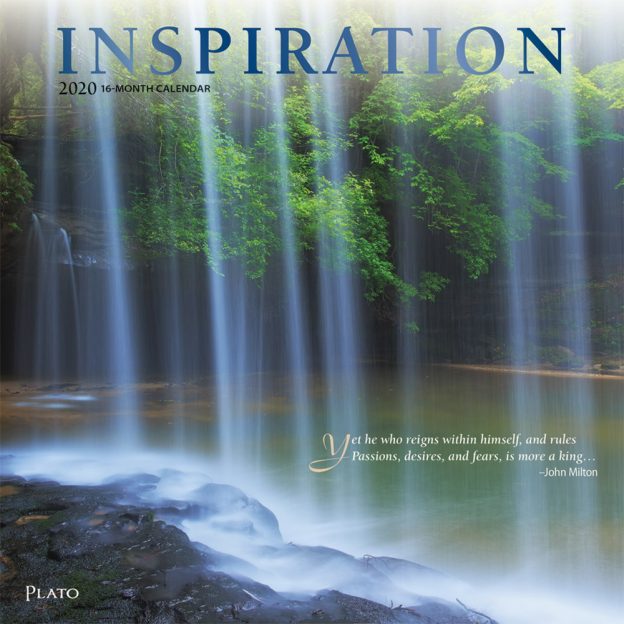 Inspiration 2020 12 x 12 Inch Monthly Square Wall Calendar with Foil Stamped Cover by Plato, Inspiration Motivation Quotes