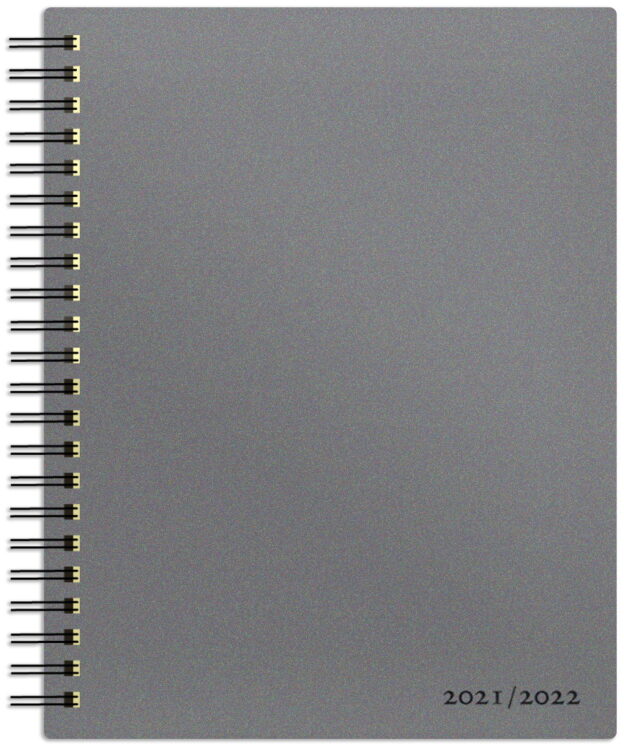 Gray Solid 2022 6 x 7.75 Inch 18 Months Weekly Desk Planner with Foil Stamped Cover by Plato, Planning Stationery
