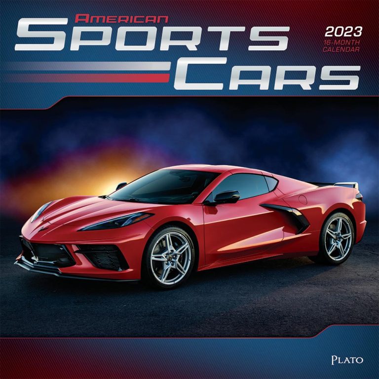 American Sports Cars OFFICIAL 2023 Square Wall Calendar Plato Calendars