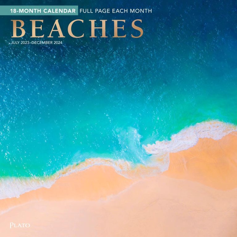 Beaches 2024 18 Months Square Wall Calendar Foil Stamped Cover