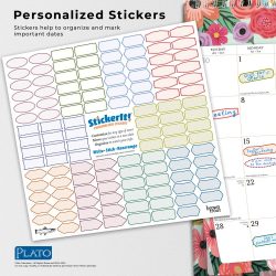 2025 12 x 12 Inch 18 Months Monthly Square Wire-O Calendar | Sticker Sheet | July 2024 - December 2025
