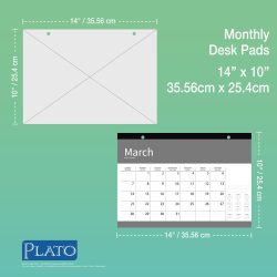 2025 14 x 10 Inch 18 Months Monthly Desk Pad Calendar | July 2024 - December 2025