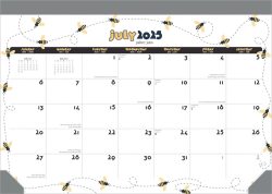 Busy Bees | 2026 14 x 10 Inch 18 Months Monthly Desk Pad Calendar | July 2025 - December 2026 | Plato | Planning Stationery