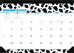 Cow Prints | 2026 15.5 x 11 Inch Monthly Desk Pad Calendar | Plato | Artwork Animals