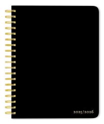 Black Solid | 2026 6 x 7.75 Inch 18 Months Weekly Desk Planner | Foil Stamped Cover | July 2025 - December 2026 | Plato | Planning Stationery