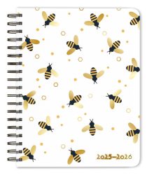 Busy Bees | 2026 6 x 7.75 Inch 18 Months Weekly Desk Planner | Foil Stamped Cover | July 2025 - December 2026 | Plato | Planning Stationery