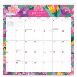 Bonnie Marcus OFFICIAL | 2026 12 x 12 Inch (Hanging) 18 Months Monthly Square Wire-O Calendar | Sticker Sheet | July 2025 - December 2026 | Plato | Fashion Designer Stationery