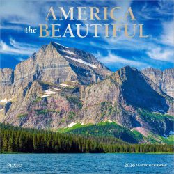 America the Beautiful | 2026 12 x 24 Inch (Hanging) Monthly Square Wall Calendar | Foil Stamped Cover | Plato | USA United States Scenic Nature