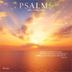 Psalms | 2026 12 x 24 Inch (Hanging) Monthly Square Wall Calendar | Foil Stamped Cover | Plato | Religion Hymns Lord